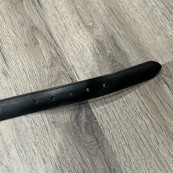 Joseph Turner Made in England XL 38W Genuine Leather Black Belt Silver Buckle - Picture 8 of 11